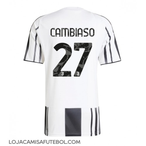 Camisa de Futebol Juventus Andrea Cambiaso #27 Equipamento Principal 2025-26 Manga Curta